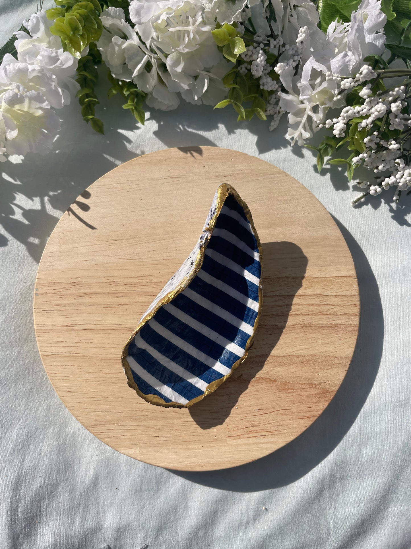 Blue and White Stripe Shell