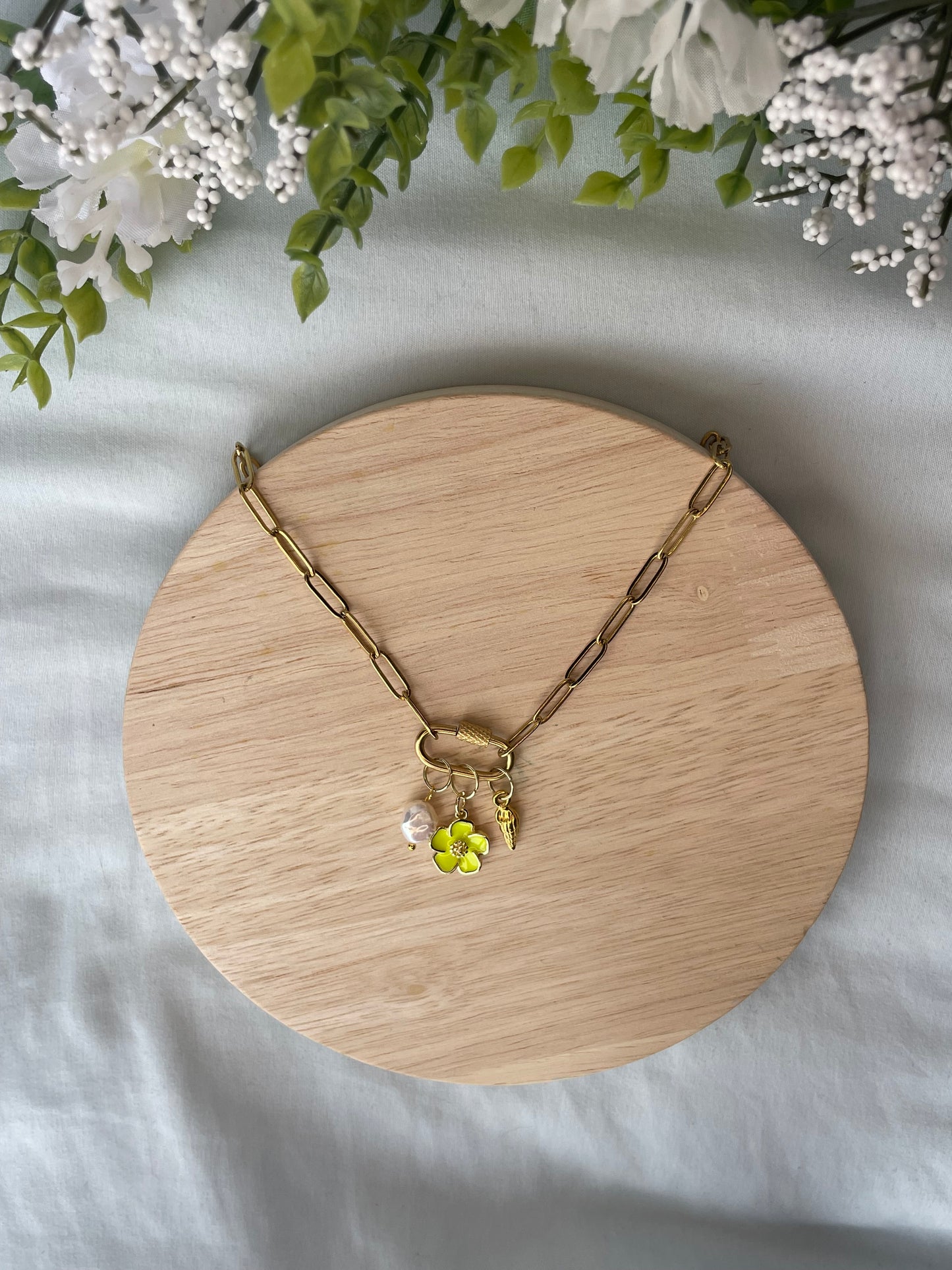 Hibiscus Flower Charm Necklace
