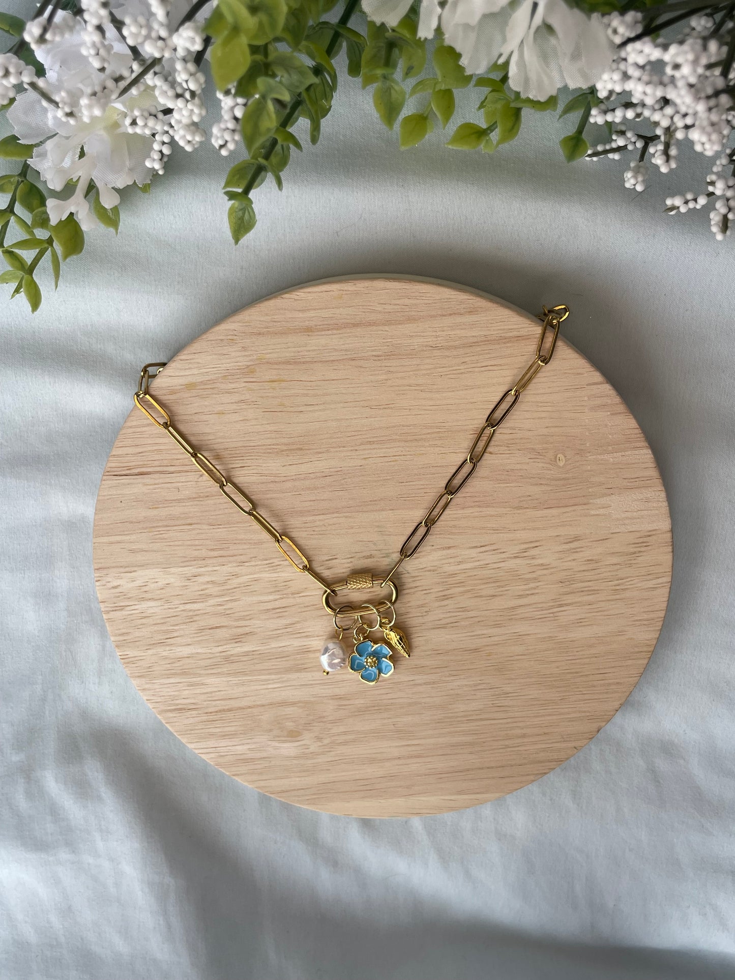 Hibiscus Flower Charm Necklace
