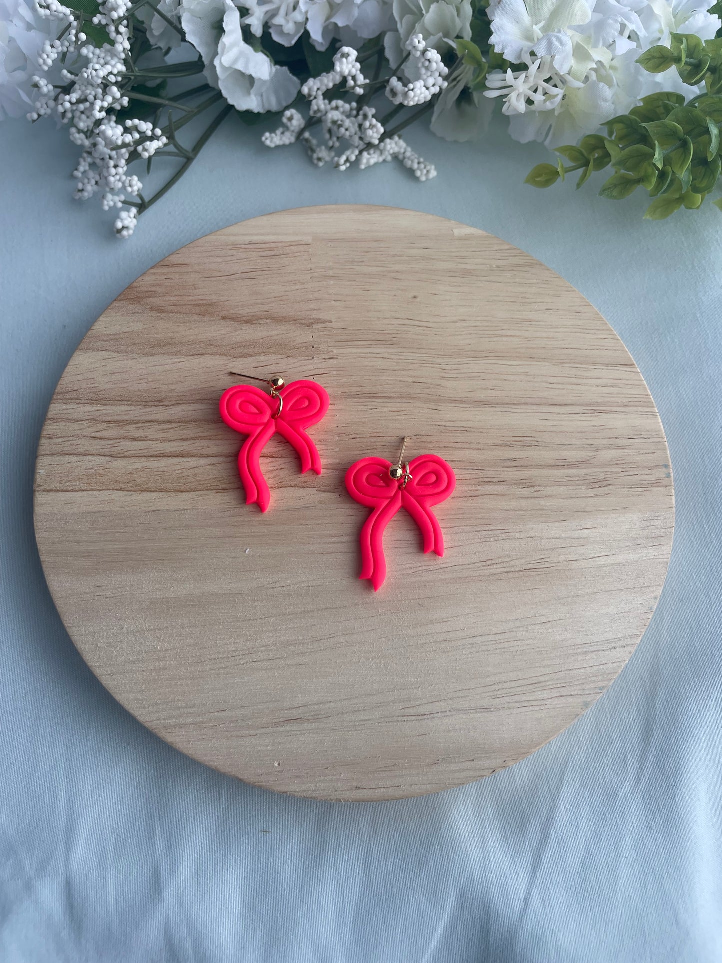 Classy Hot Pink Bow Dangles