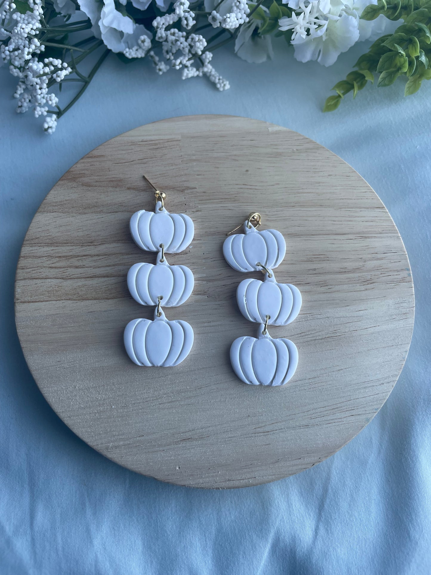 White Pumpkin Trio Dangles