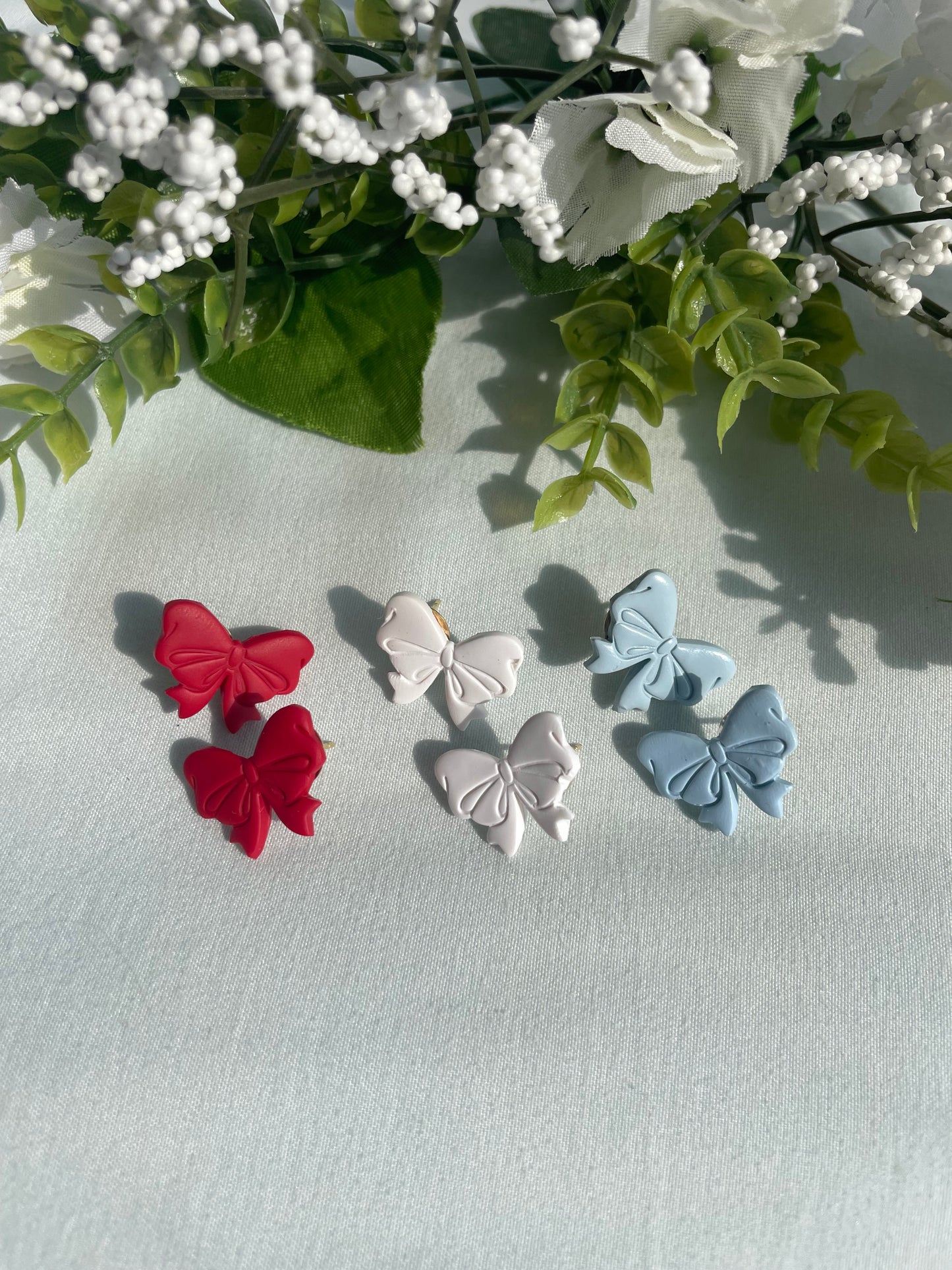 Red, White, and Blue Bow Studs