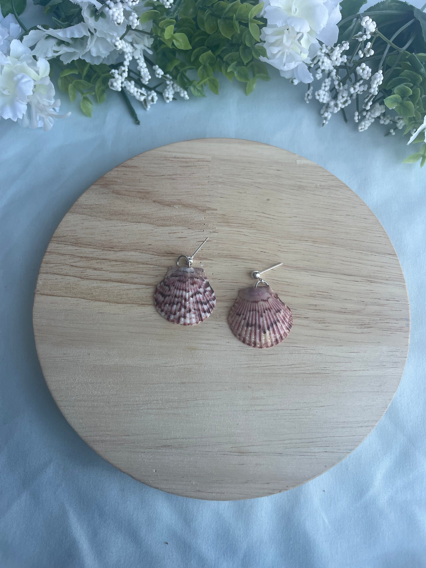 Silver Post Seashell Dangles