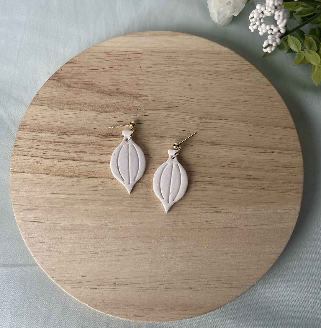 White Sparkle Ornament Dangles