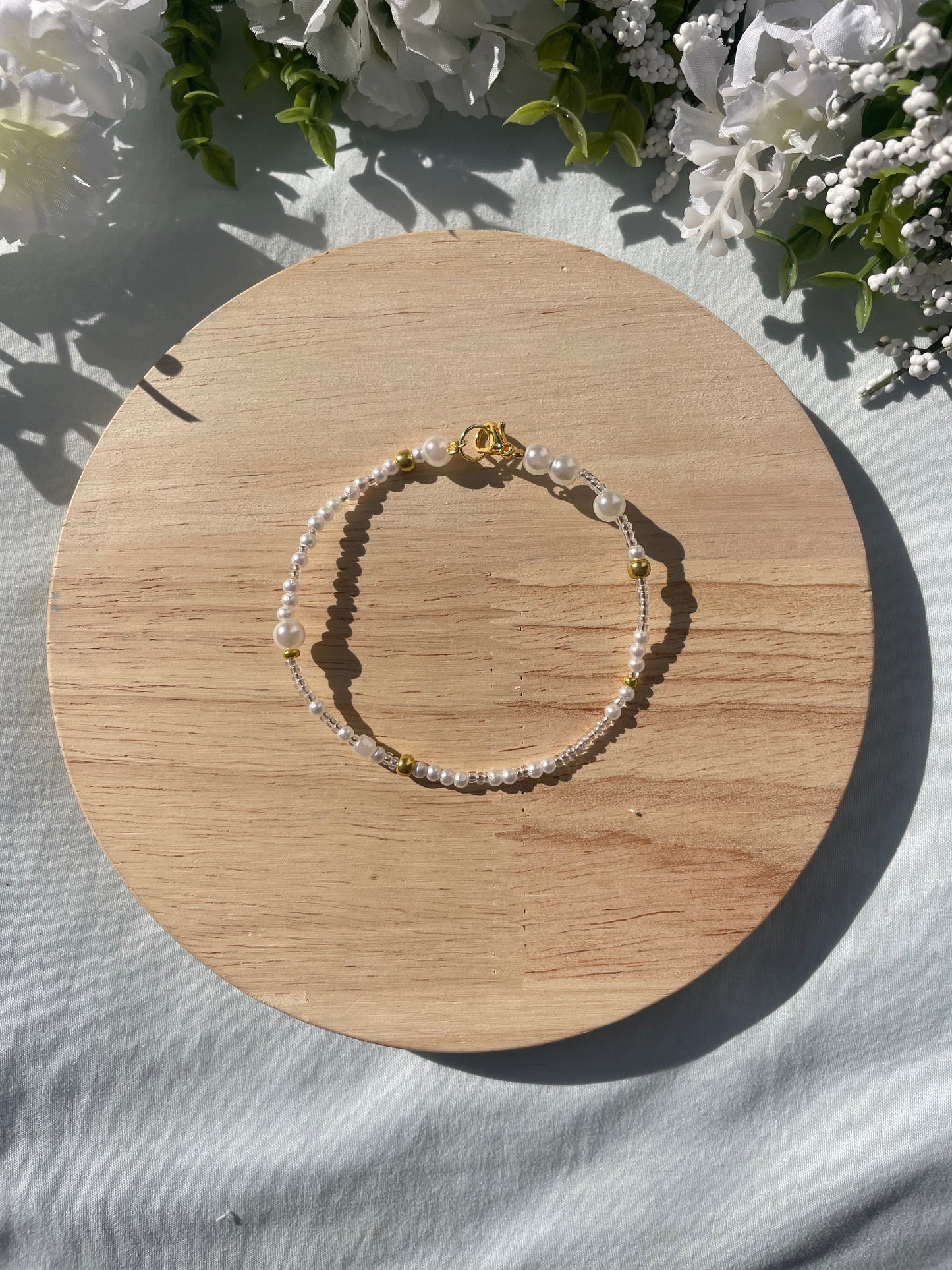 White Star Beaded Bracelet