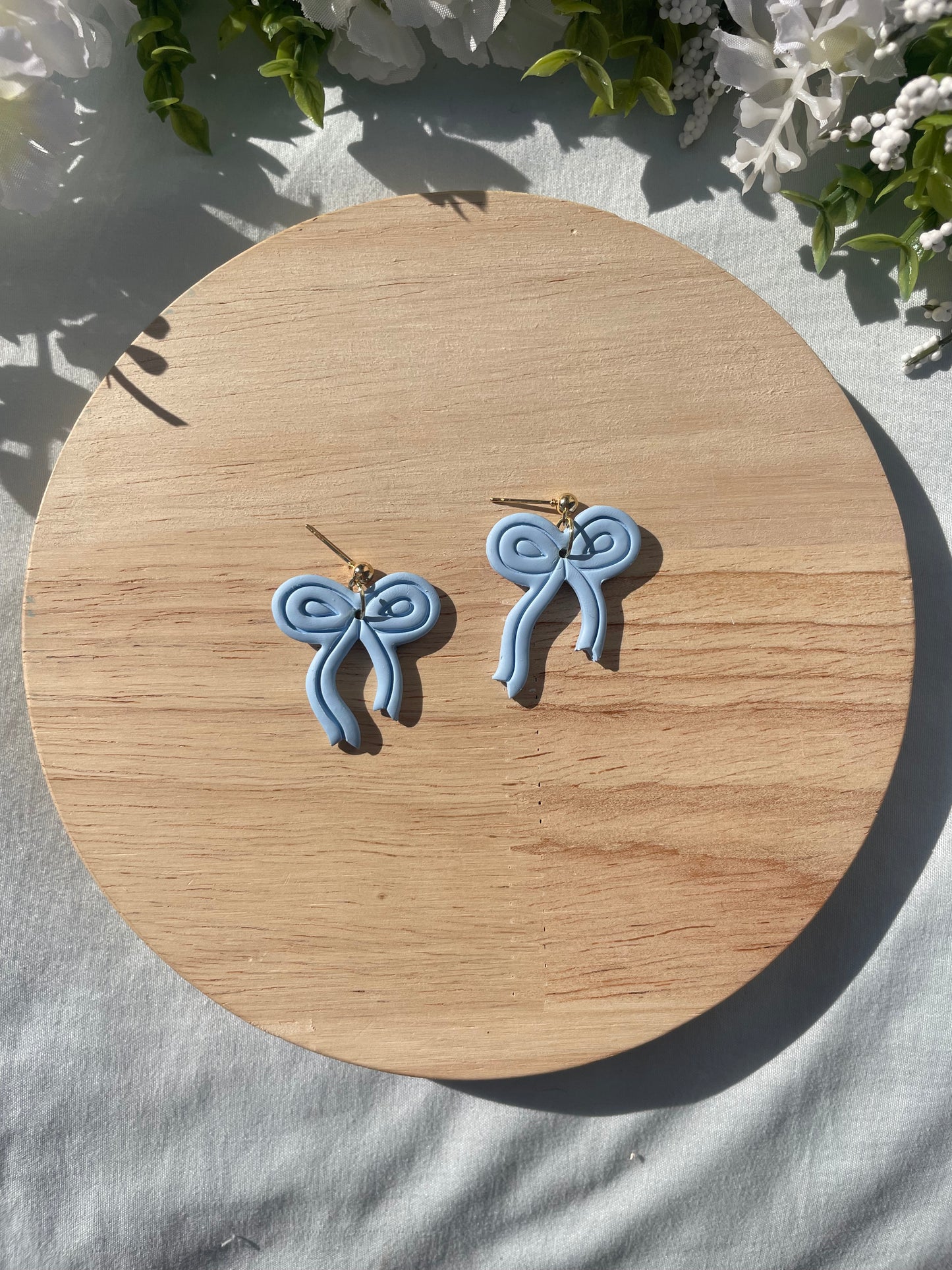 Classy White Bow Dangles