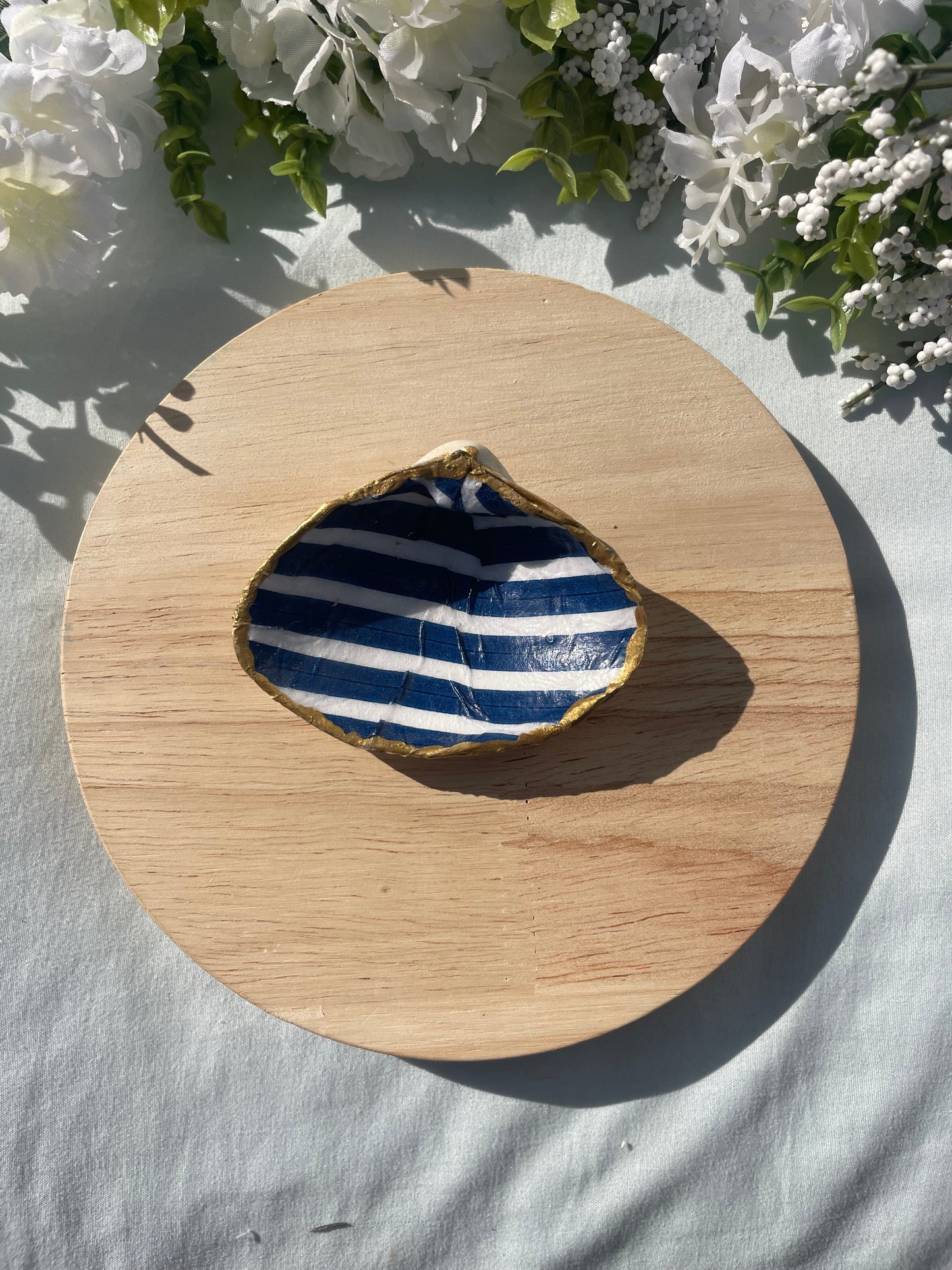 Blue and White Stripe Shell