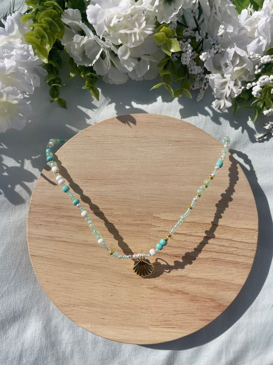 Green Charm Beaded Necklace