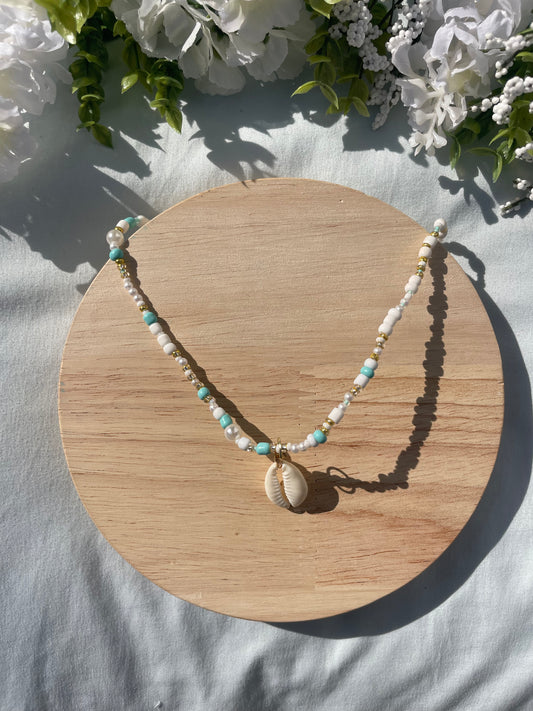 Coastal Cowgirl Cowrie Shell Beaded Necklace