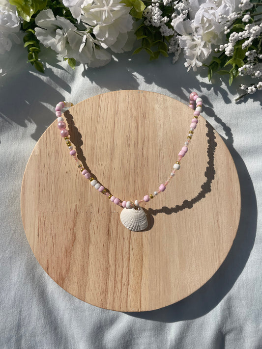 Pink Pearl Beaded Necklace