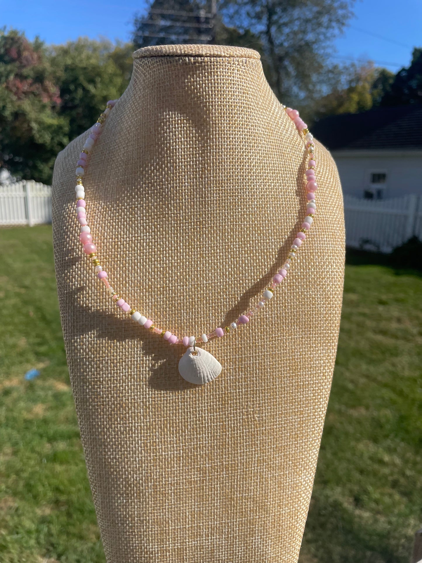 Pink Pearl Beaded Necklace
