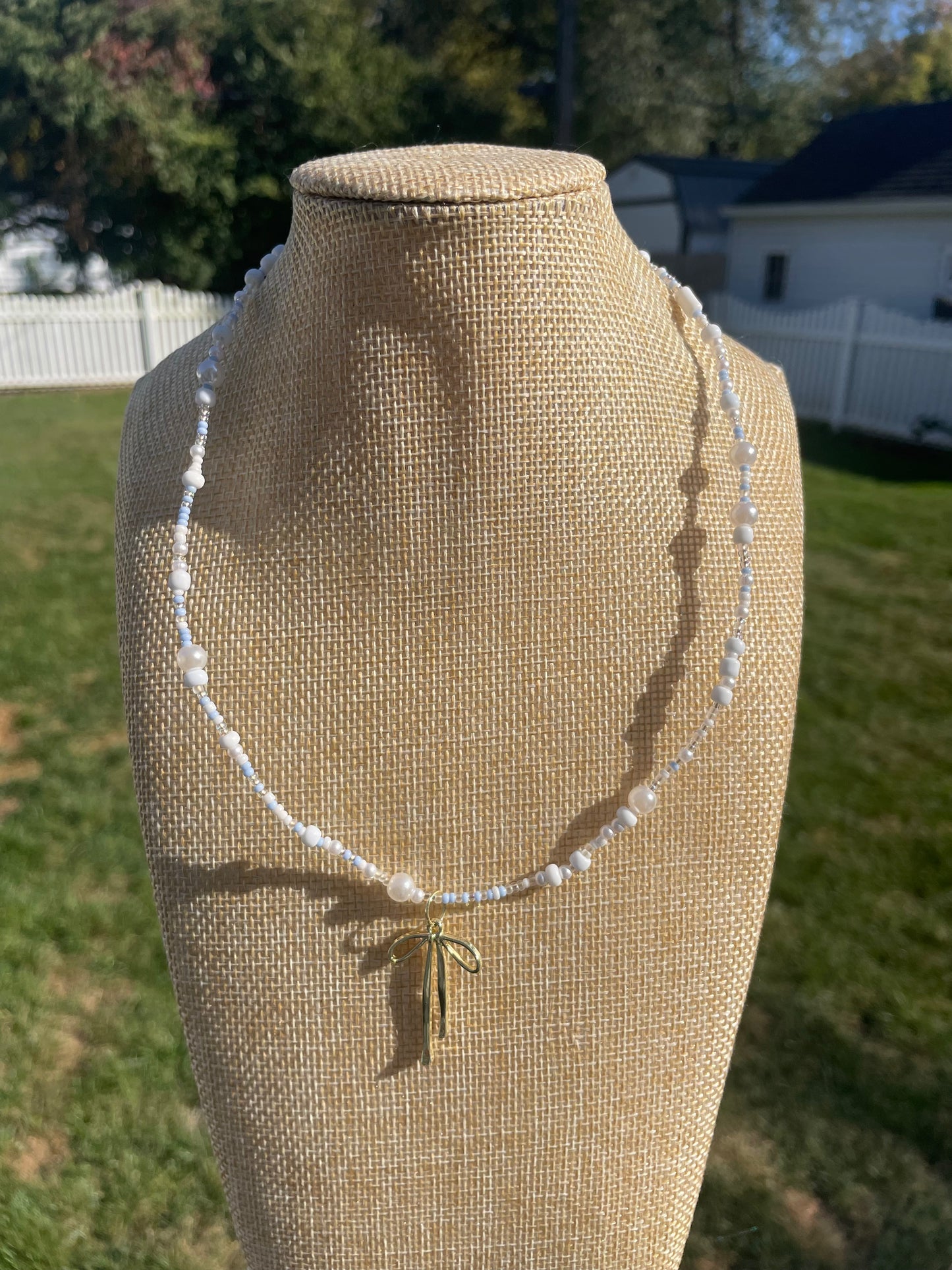 White Star Beaded Necklace