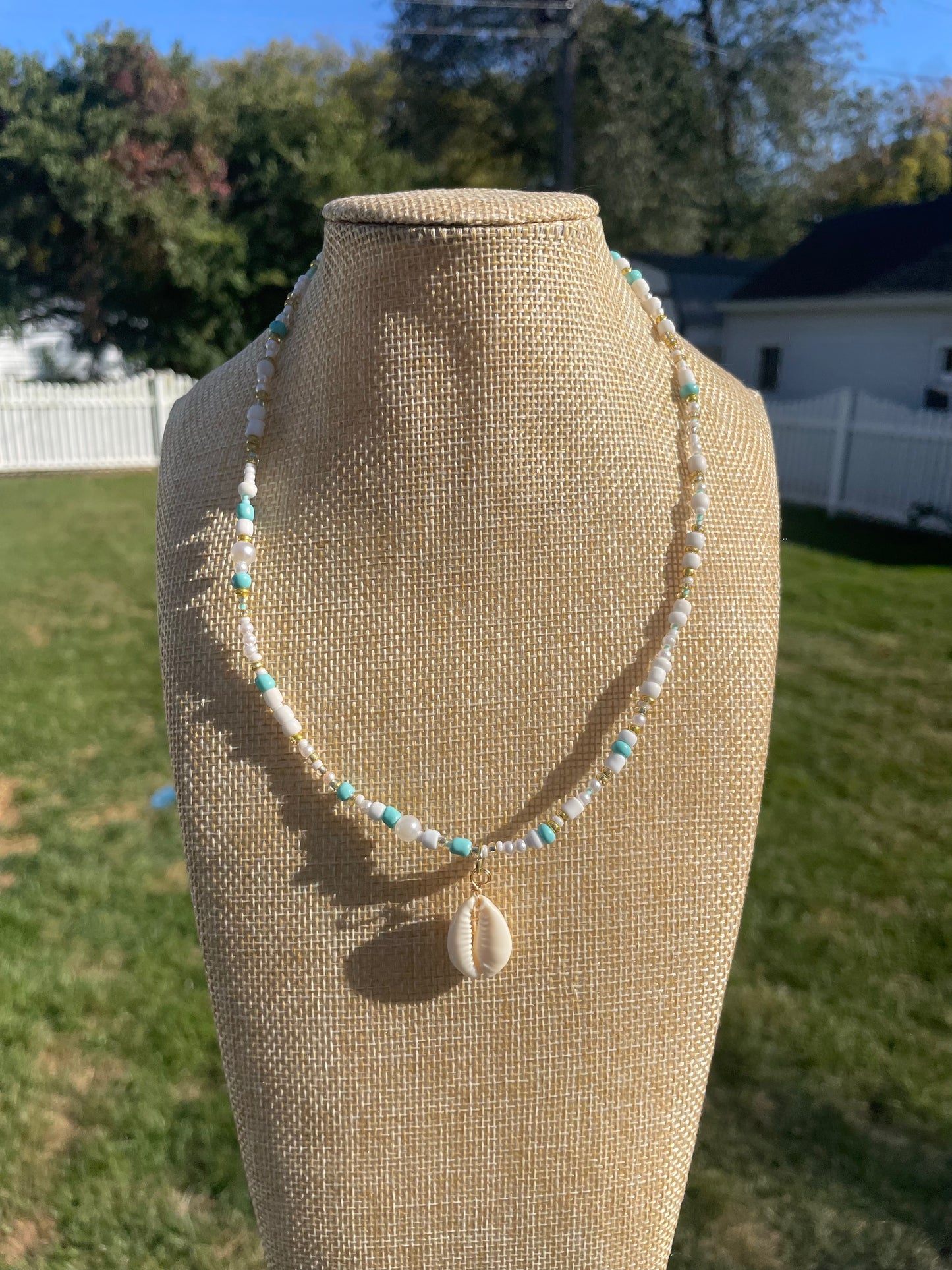 Coastal Cowgirl Cowrie Shell Beaded Necklace