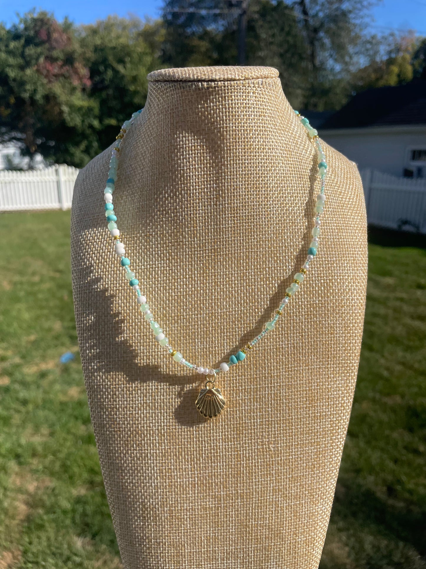 Green Charm Beaded Necklace