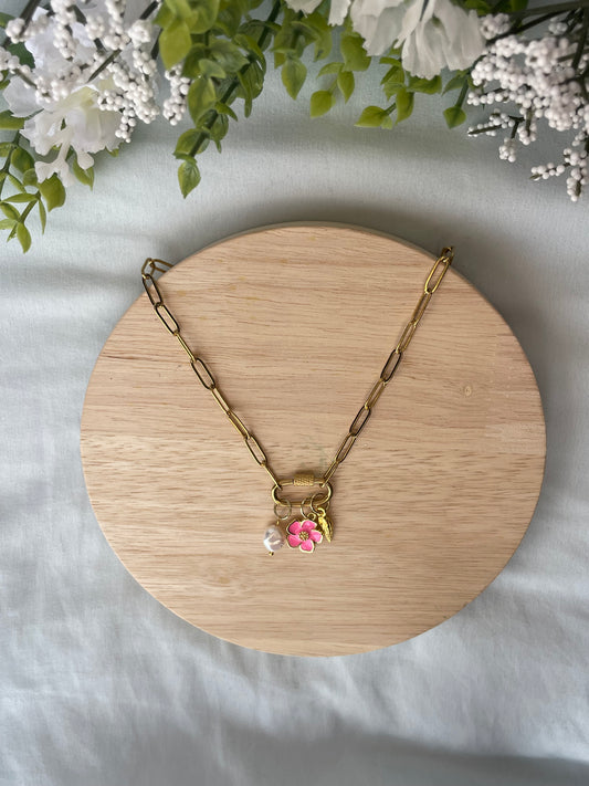 Hibiscus Flower Charm Necklace