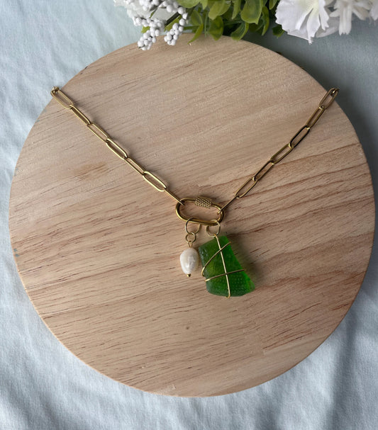 Connector Sea Glass Necklace