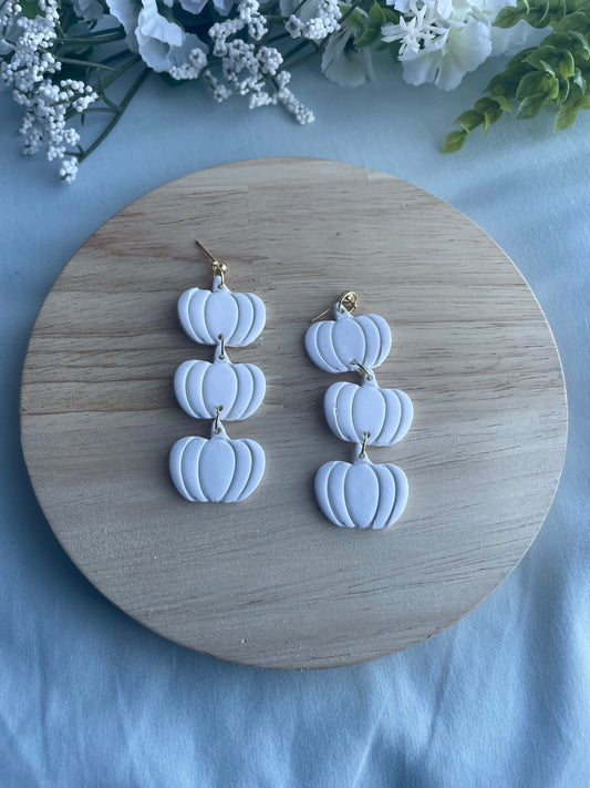 White Pumpkin Trio Dangles