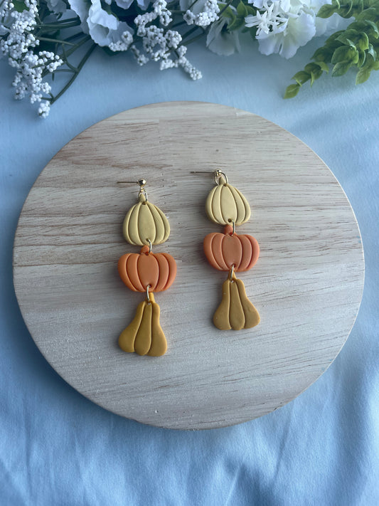 Squash Pumpkin Trio Dangles