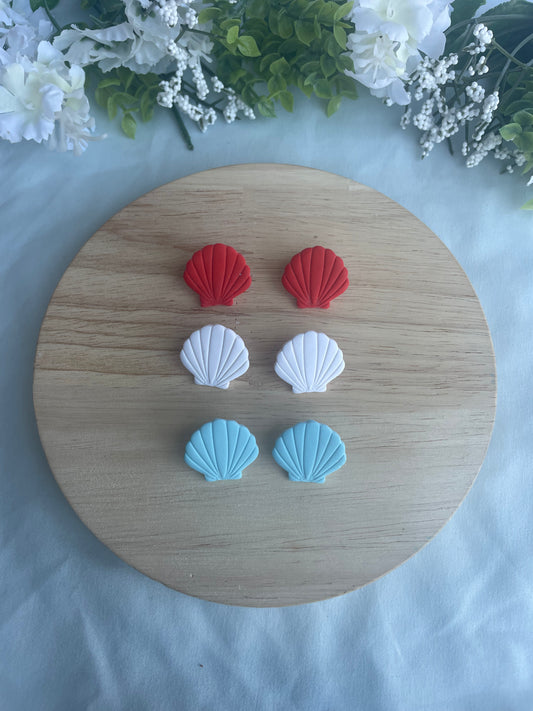 Red, White, and Blue Shell Studs Set