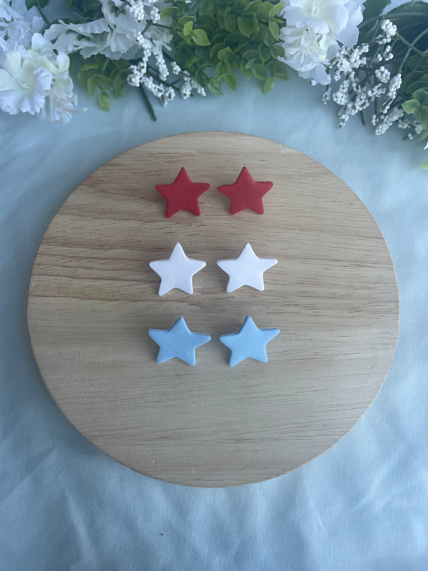 Red, White, and Blue Star Studs Set