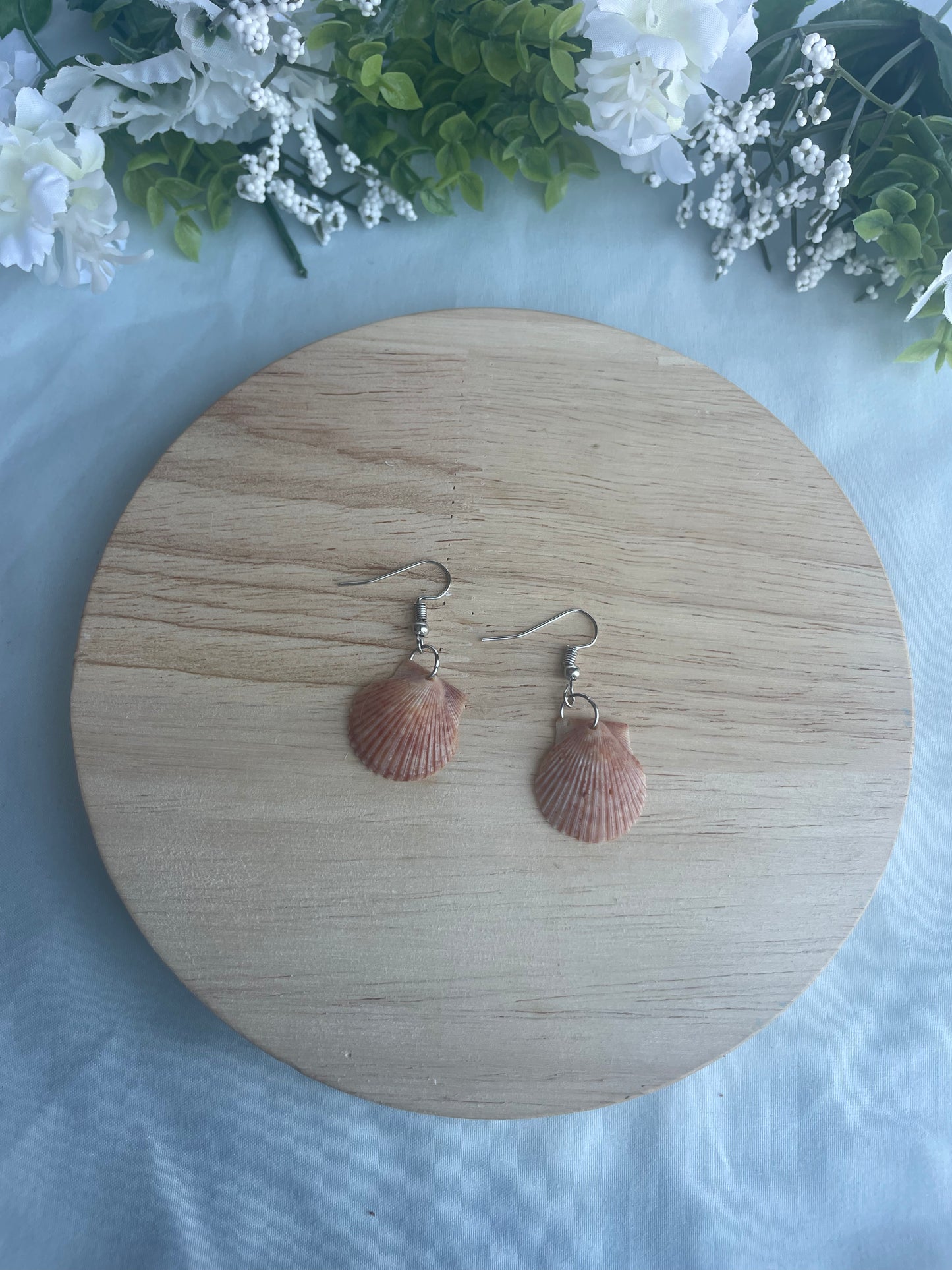 Silver Seashell Dangles