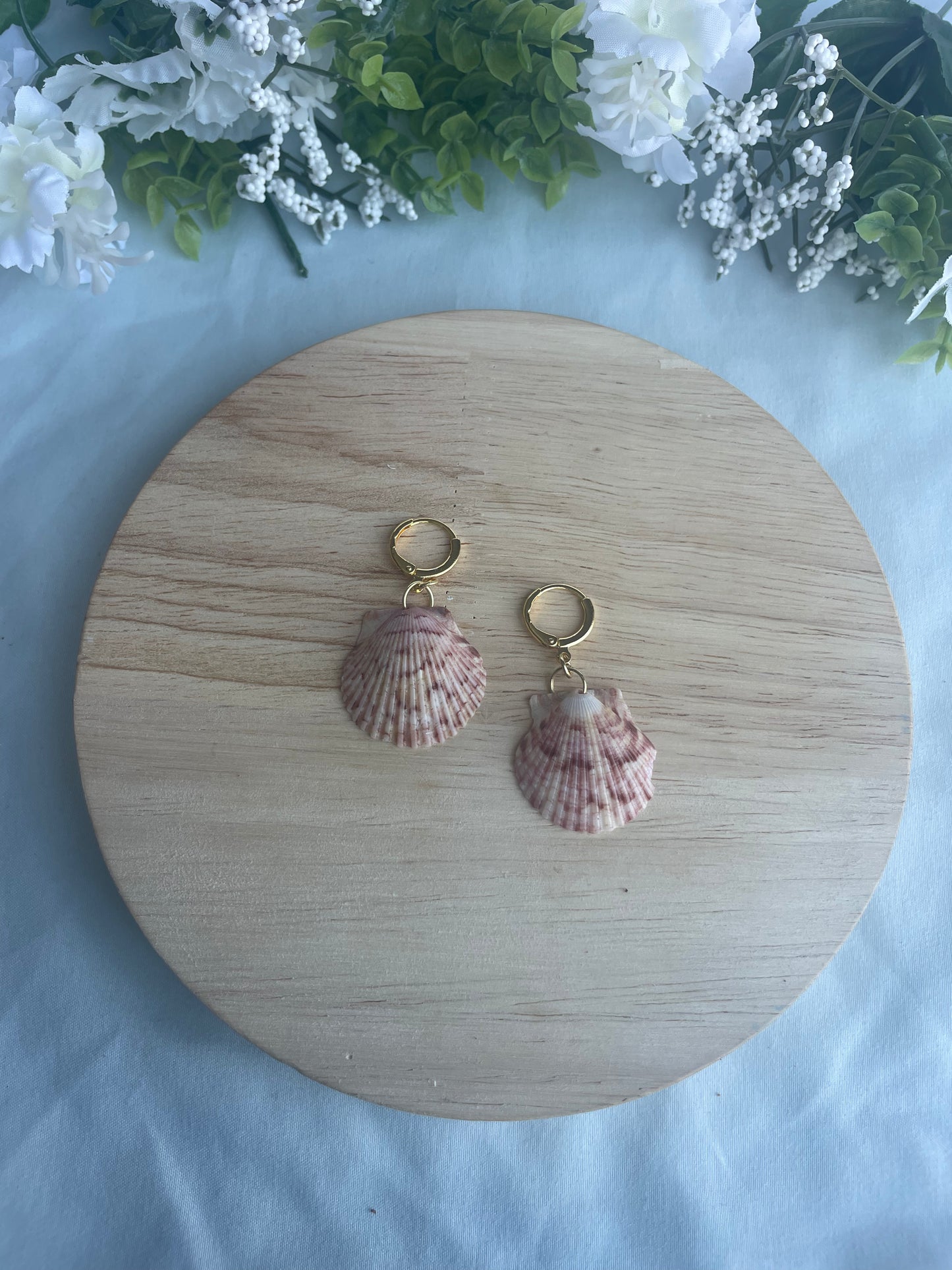 Gold Seashell Hoops