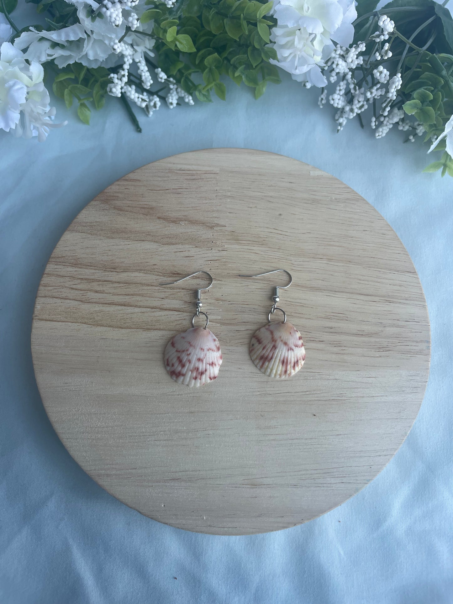 Silver Seashell Dangles